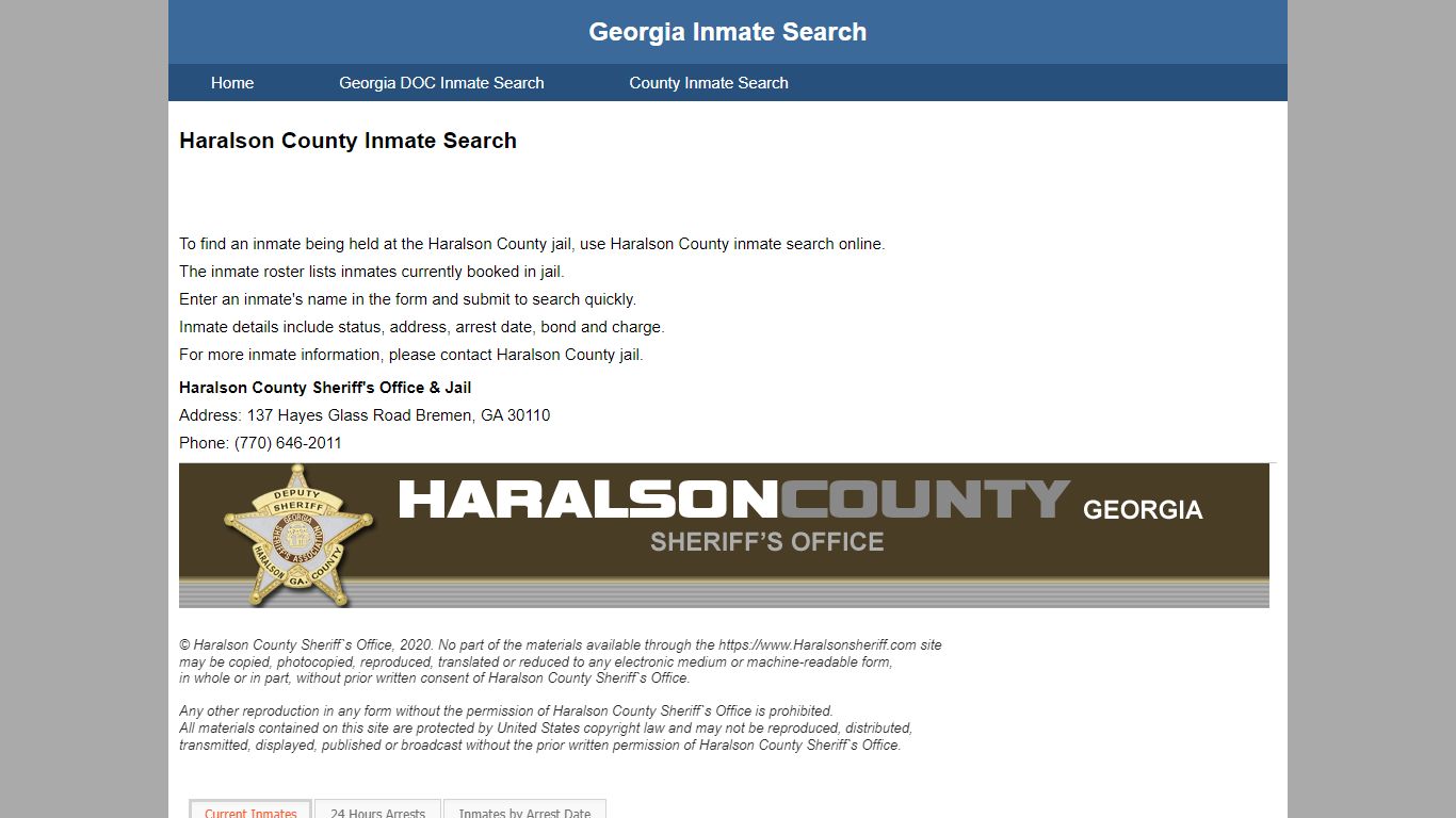 Haralson County Jail Inmate Search